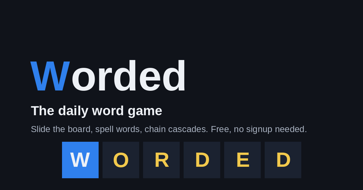 Worded game logo and letter tiles
